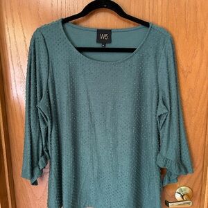 W5 Teal Textured Blouse